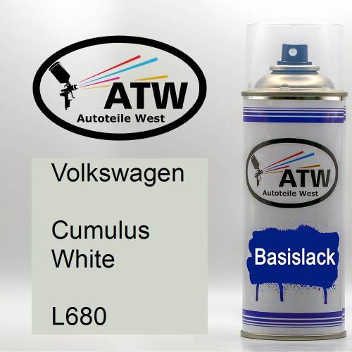 Volkswagen, Cumulus White, L680: 400ml Sprühdose, von ATW Autoteile West.